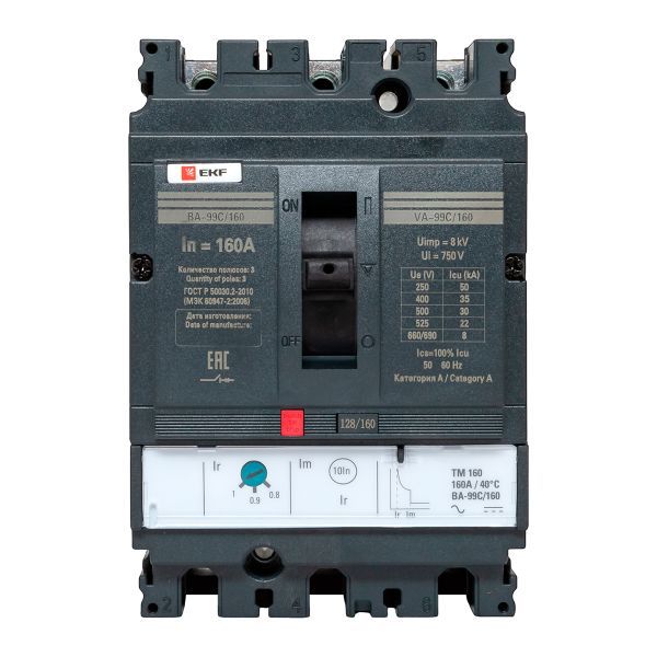 Выключатель автоматический 3п 160/160А 36кА ВА-99C Compact NS PROxima EKF mccb99C-160-160
