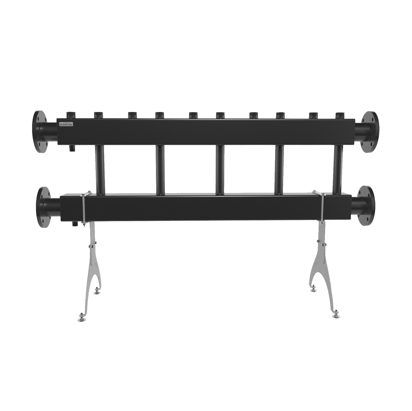 Модульный коллектор MK-600-5x32 (до 600 кВт, 2 магистр. подкл. Фл.Ду80, 5 контуров G 1¼″ вверх или вниз)