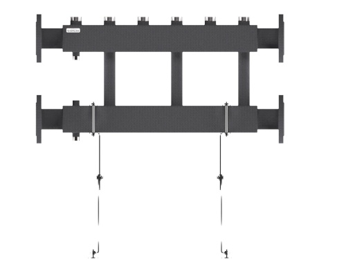 Модульный коллектор MK-400-3x32 (до 400 кВт, 2 магистр. подкл. Фл.Ду65, 3 контура G 1¼″ вверх или вниз)