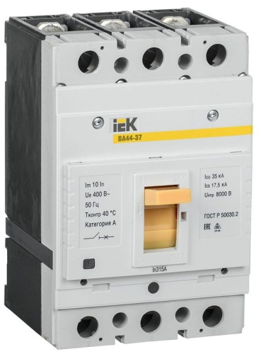 Выключатель автоматический 3п 315А 35кА ВА44-37 IEK SVA4410-3-0315-35