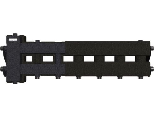 Балансировочный коллектор BM-60-4D.EPP (до 60 кВт, вх. G 1″, 3+1 контура G 1″,4D-кронштейны K.UMS, EPP-термоизоляция)