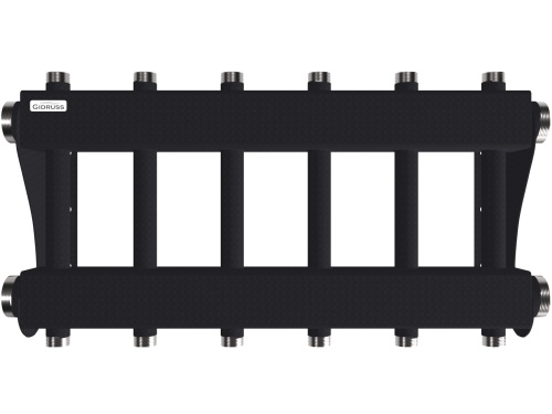 Модульный коллектор MK-250-6DU (до 250 кВт, 2 магистр. подкл. G 2″, 3 контура G 1″ вверх и 3 вниз)