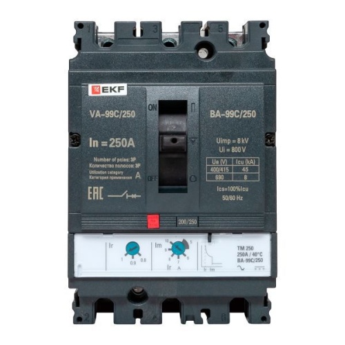 Выключатель автоматический 3п 250/250А 45кА ВА-99C Compact NS PROxima EKF mccb99C-250-250